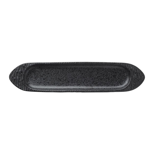 Assiette à sushi en porcelaine noire - 45,5 x 10 cm (lot de 2)