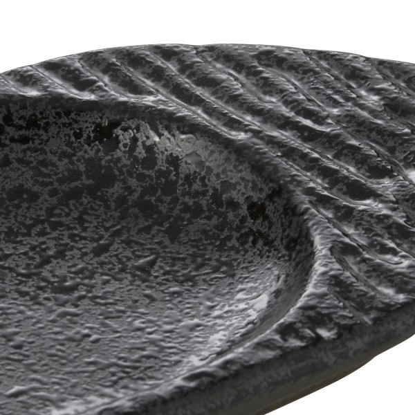 Assiette à sushi en porcelaine noire - 45,5 x 10 cm (lot de 2)