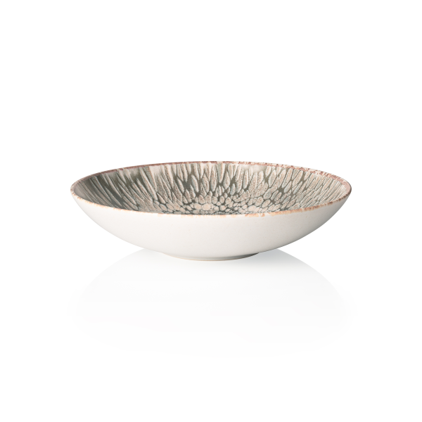 Assiette creuse en grès - Ø 22 cm - série Coupe Iris (lot de 6)