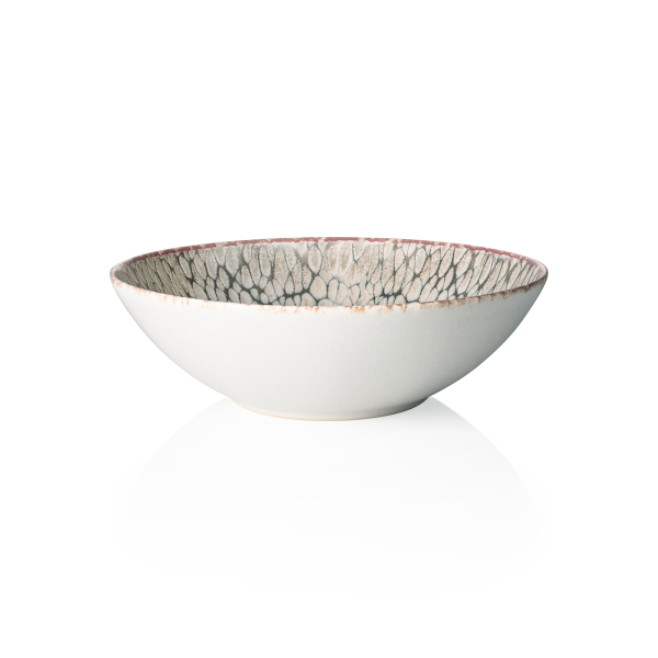 Assiette creuse en grès - Ø 24 cm - série Coupe Iris (lot de 4)