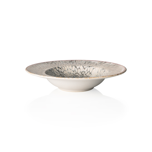 Assiette à pâtes en grès - Ø 27 cm - série Coupe Iris (lot de 4)
