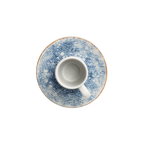 Tasse à espresso en grès - 80 ml - Avec soucoupe - Série Coupe Artic (lot de 6)