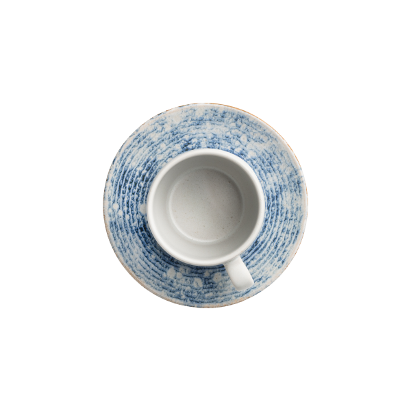 Tasse en grès - 220 ml - Avec soucoupe - Série Coupe Artic (lot de 6)