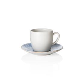 Tasse en grès - 220 ml - Avec soucoupe - Série Coupe Artic (lot de 6)