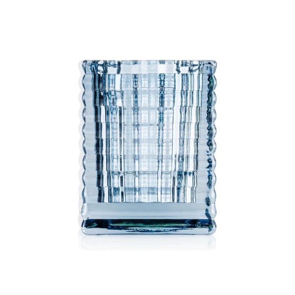 Photophore en verre - Cube Steel Blue - 7,5 x 7,5 x 9,5 cm