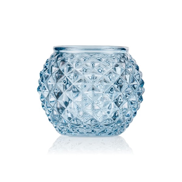 Photophore en verre - Ball Acier Blue