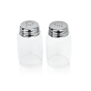 Salière et poivrière en verre - 7 cm - Capuchons inox