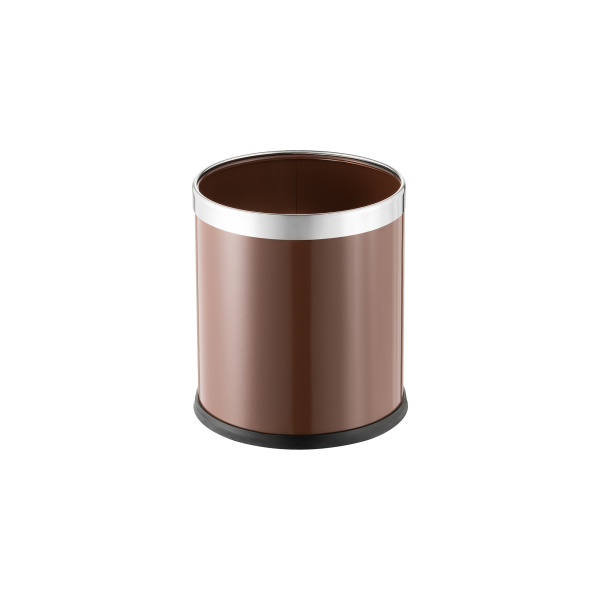 Corbeille à papier en acier marron poudré - Ø 22 - Hauteur 25 cm