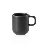 Tasse à espresso en grès - 90 ml - Avec soucoupe - Série One Midnight (lot de 6)