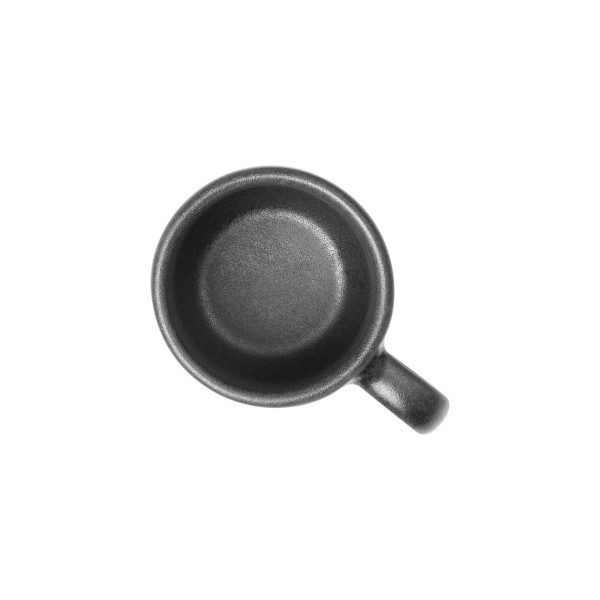 Tasse à espresso en grès - 90 ml - Avec soucoupe - Série One Midnight (lot de 6)