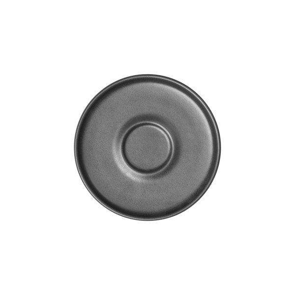 Tasse à espresso en grès - 90 ml - Avec soucoupe - Série One Midnight (lot de 6)