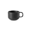 Tasse en grès - 220 ml - Avec soucoupe - Série One Midnight (lot de 6)