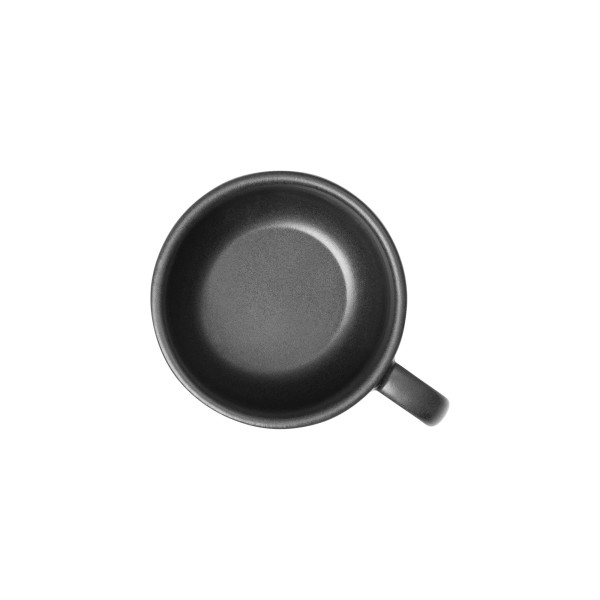 Tasse en grès - 220 ml - Avec soucoupe - Série One Midnight (lot de 6)