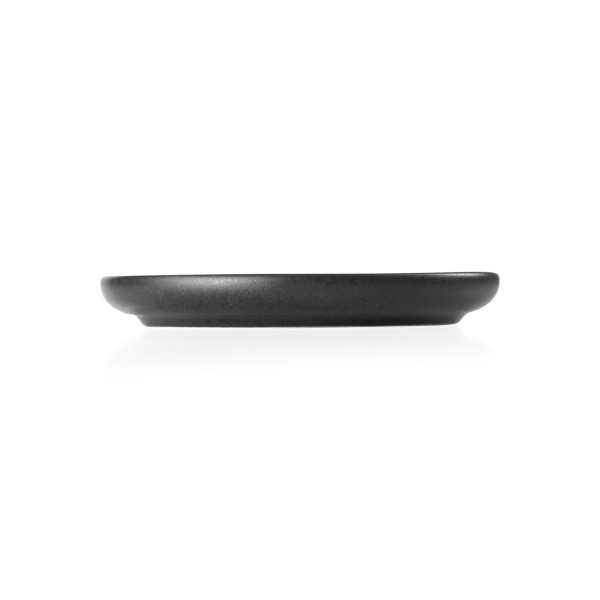 Tasse en grès - 220 ml - Avec soucoupe - Série One Midnight (lot de 6)
