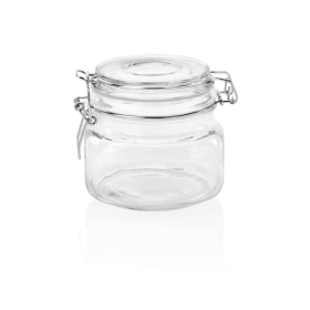 Bocal en verre avec couvercle hermétique - 500 ml - Ø 11 cm (lot de 2)