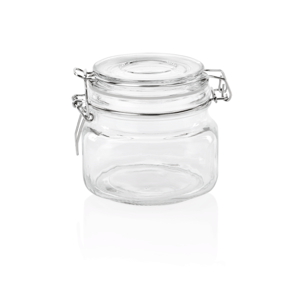Bocal en verre avec couvercle hermétique - 500 ml - Ø 11 cm (lot de 2)