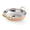 Plat de service cuivre/inox chromé - Ø 18 cm