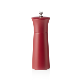Moulin à sel cylindrique en bois rouge mat - 15 cm