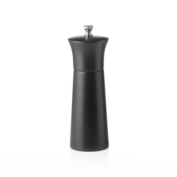 Moulin à poivre cylindrique en bois noir - 15 cm
