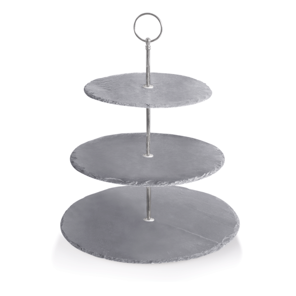 Présentoir à 3 niveaux en ardoise - Ø 20/25/30 cm