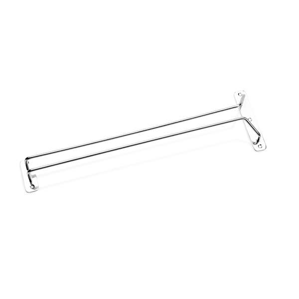 Rail à verres inox chromé - 41,5 cm