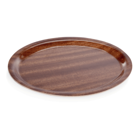 Plateau ovale en bois compressé mélaminé - 29 x 21 x 1,5 cm