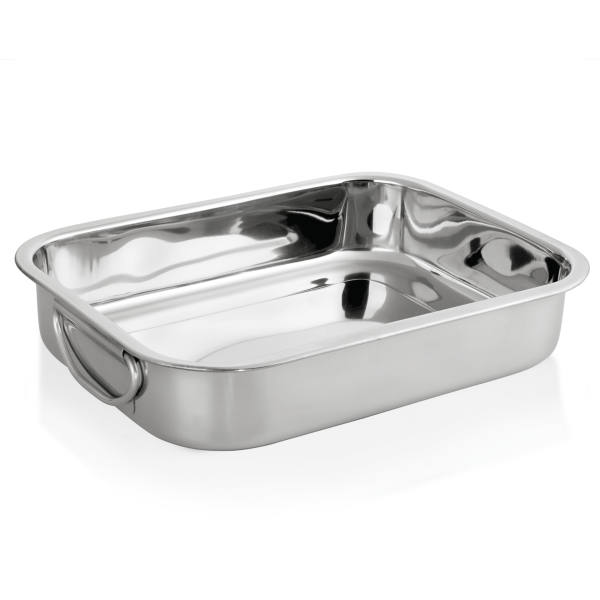 Plat à rôtir acier chrome-nickel 37 x 27 x 6 cm – Anses rabattables