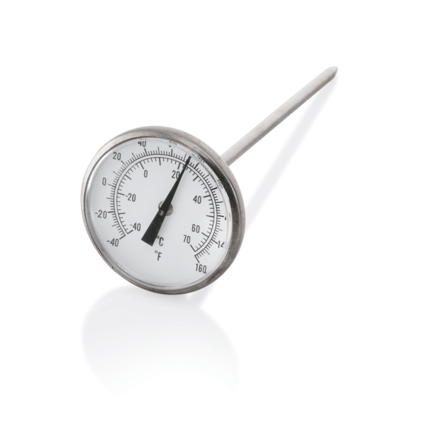 Thermomètre à aiguille acier chrome-nickel – Plongée 12,5 cm