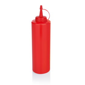 Bouteille à sauce souple - PE rouge - 700 ml (lot de 6)