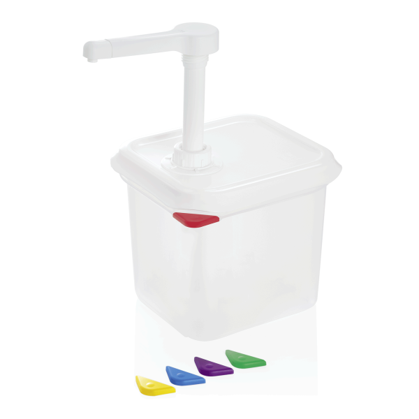 Distributeur de sauce GN 1/6 HACCP avec pompe - 2,6 L
