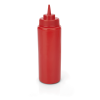 Bouteille à sauce - PE rouge - 950 ml (lot de 6)