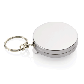 Porte-clés rétractable inox - Chaîne 50 cm