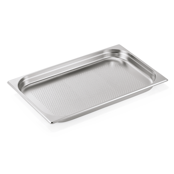 Bac gastro perforé en acier chrome-nickel - GN 1/1 - Profondeur 20 mm (lot de 6)