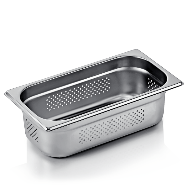 Bac gastro perforé en acier chrome-nickel - GN 1/3 - Profondeur 65 mm (lot de 6)
