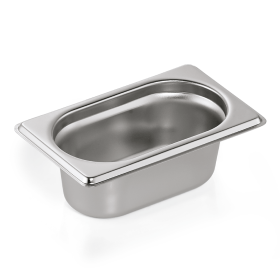 Bac gastro en acier chrome-nickel - GN 1/9 - Profondeur 65 mm (lot de 6)