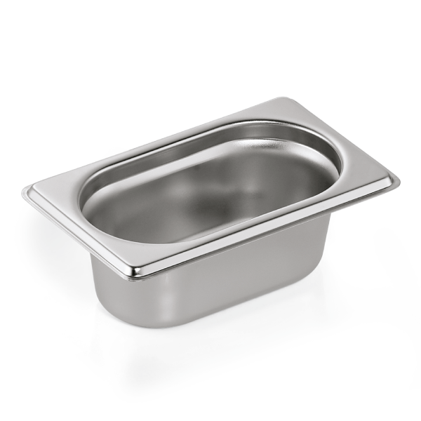 Bac gastro en acier chrome-nickel - GN 1/9 - Profondeur 65 mm (lot de 6)