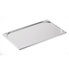Bac gastro en acier chrome-nickel - GN 1/1 - Profondeur 10 mm - Coins en U gaufrés