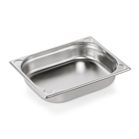 Bac gastro en acier chrome-nickel - GN 1/2 - Profondeur 65 mm - Coins en U gaufrés