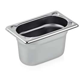 Bac gastro en acier chrome-nickel - GN 1/9 - Profondeur 150 mm - Coins en U gaufrés