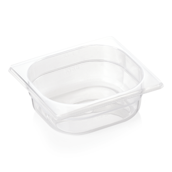 Bac gastro GN 1/6 polypropylène transparent - Profondeur 65 mm
