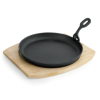 Poêle en fonte avec sous-plat bois et poignée amovible - Ø 22 cm