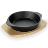 Caquelon en fonte avec sous-plat en bois - Ø 18 cm