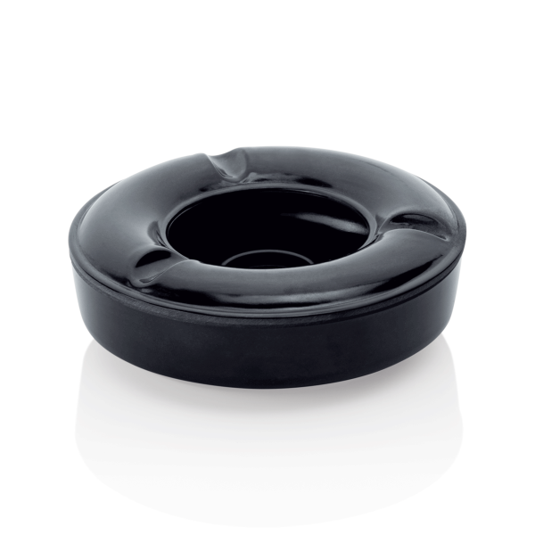 Cendrier coupe-vent en mélamine noire - Ø 12,5 cm (lot de 6)
