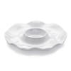 Plat ondulé pour dips en mélamine blanche - Ø 40,6 cm