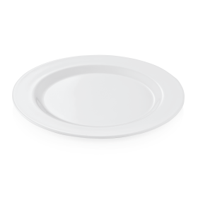 Assiette plate en mélamine blanche - Ø 25 cm (lot de 12)