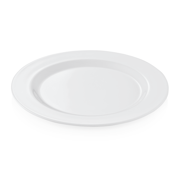 Assiette plate en mélamine blanche - Ø 25 cm (lot de 12)