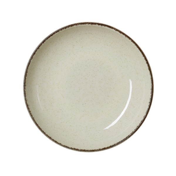 Assiette creuse en porcelaine série Smilla Sand - Ø 21 cm (lot de 6)