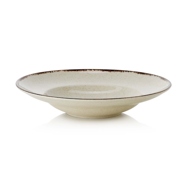 Assiette à pâtes en porcelaine série Smilla Sand - Ø 27,5 cm (lot de 6)