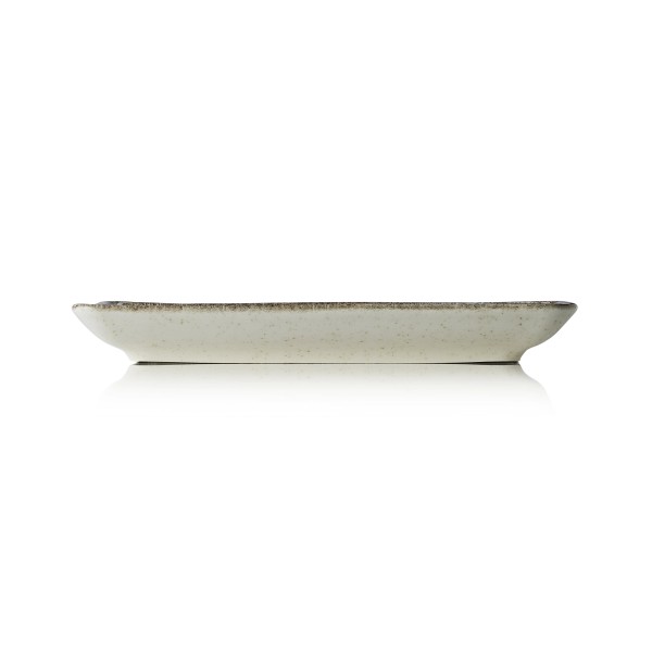 Assiette rectangulaire en porcelaine série Smilla Sand - 18 x 13 cm (lot de 6)