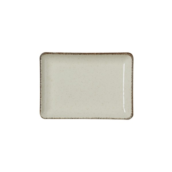 Assiette rectangulaire en porcelaine série Smilla Sand - 18 x 13 cm (lot de 6)